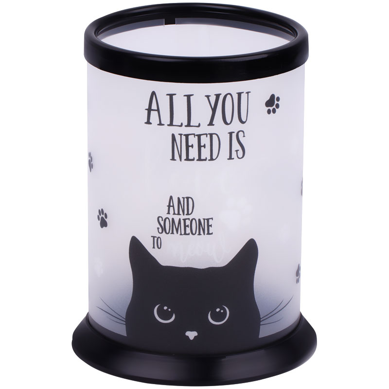 Подставка для пишущих принадлежностей MESHU Black Cat, прозрачная (MS_46342)