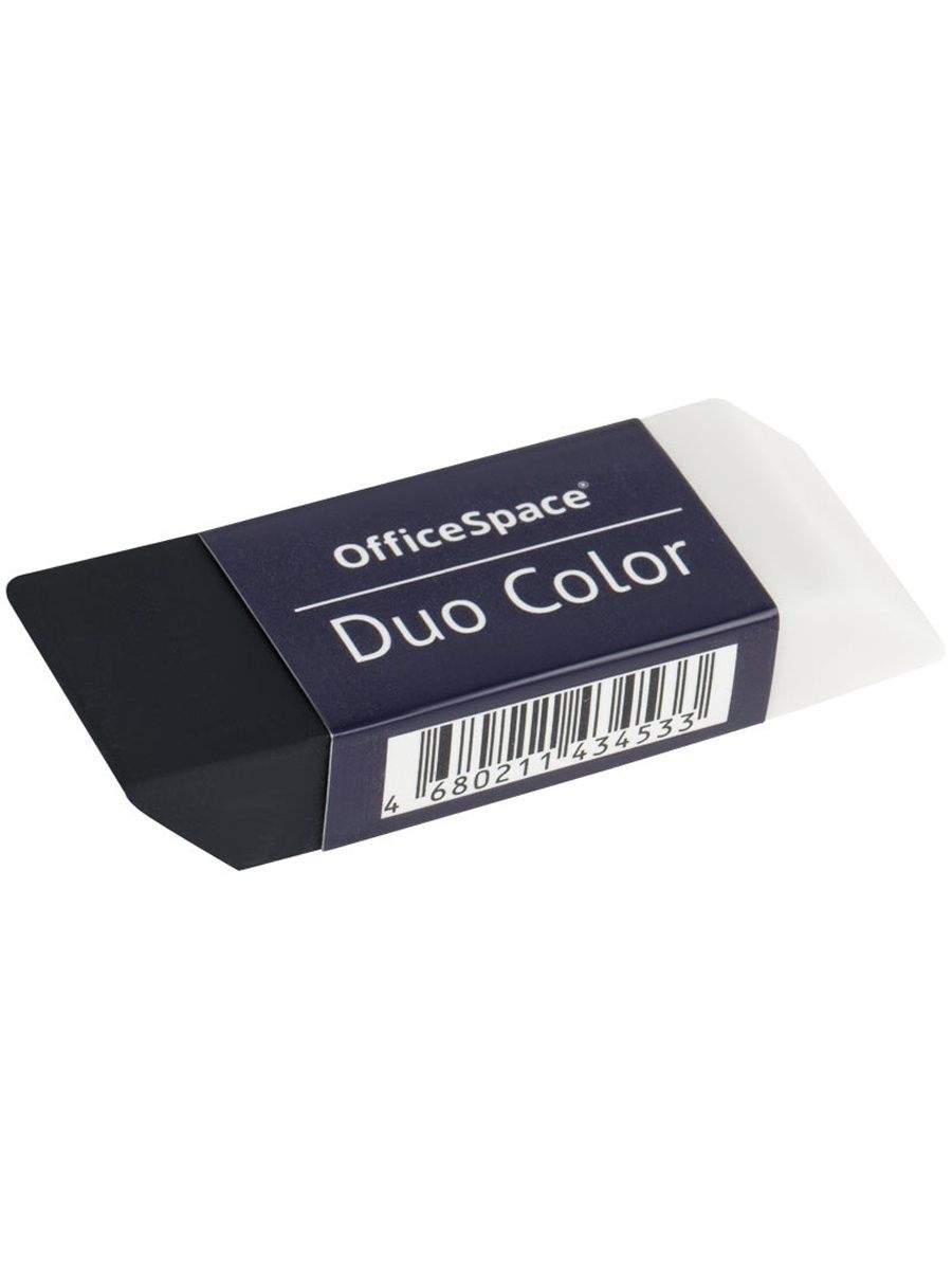 Ластик OfficeSpace Duo Color (прямоугольный, эко-ПВХ, 59x21x10мм) 1шт (ER_45453)