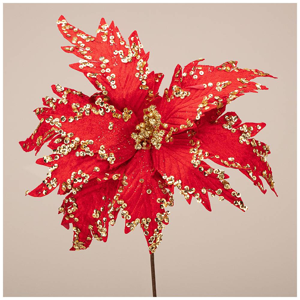 Цветок искусственный Lefard Пуансетия 30х50 См