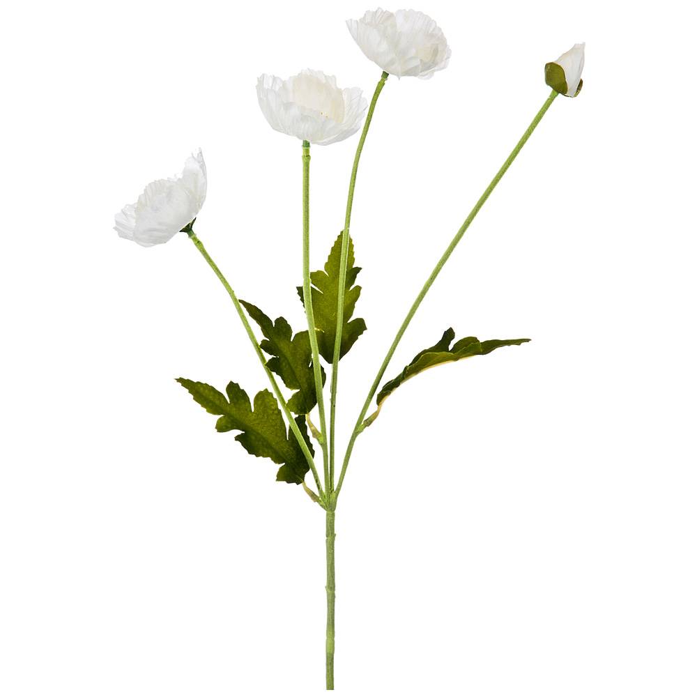 Цветок искусственный Lefard Мак Белый Высота=60 См