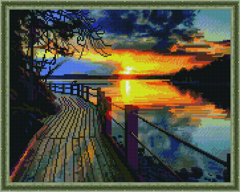 Алмазная мозаика ВанГогВоМне Тропинка в закат 40х50 на подрамнике 1250₽