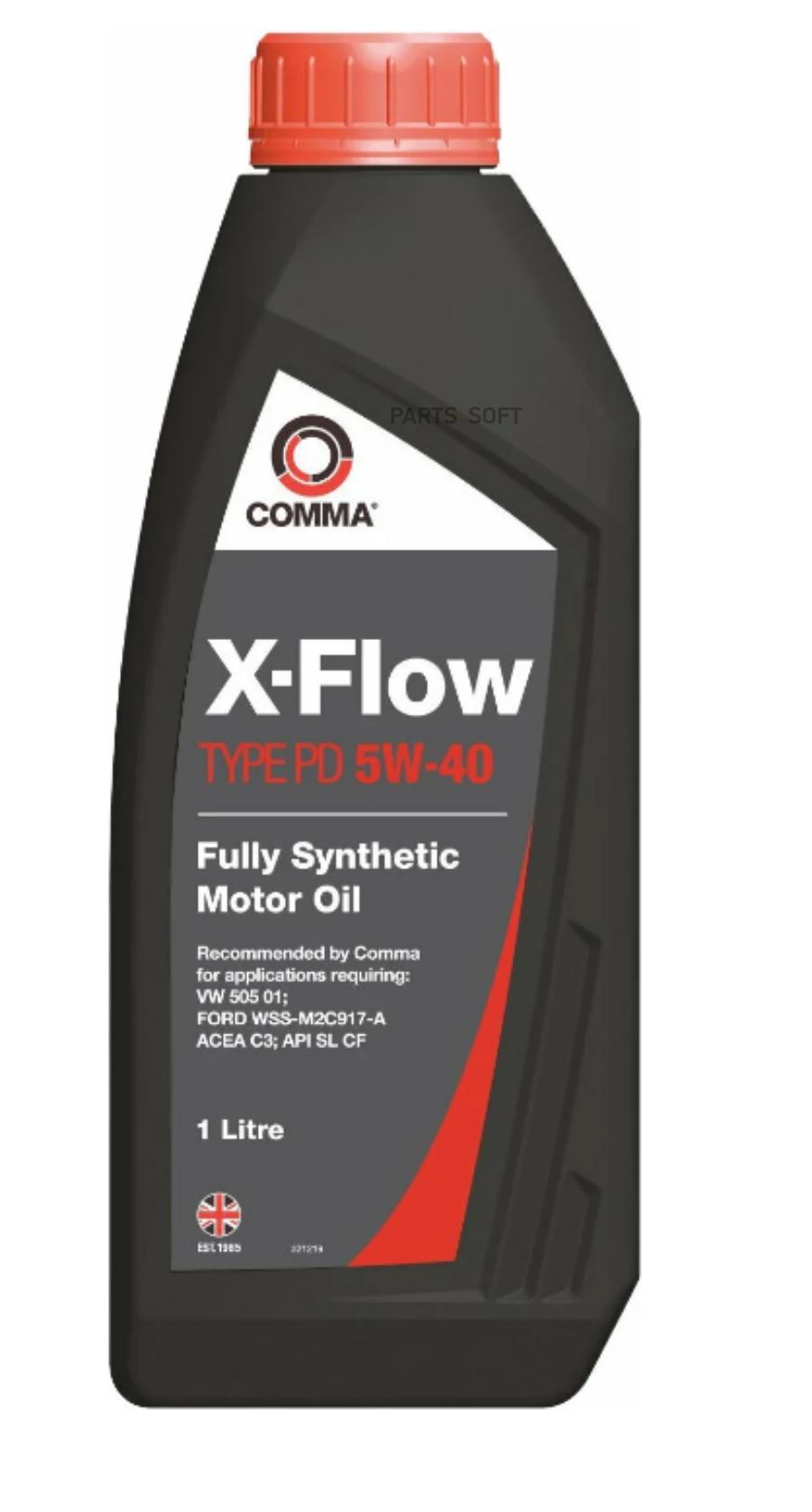 Моторное масло Comma синтетическоеXFLOW TYPE PD 5W40 1л 100046530600