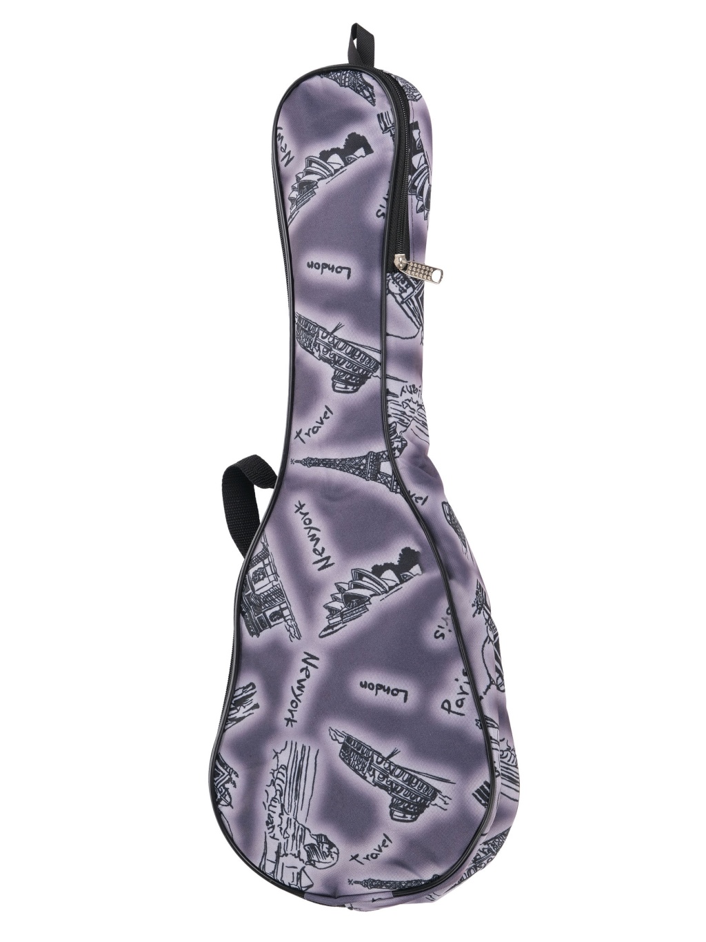 

MZ-ChUS21-2paris Чехол для укулеле сопрано 21", ткань "Париж", MEZZO, Серый;черный, MZ-ChUS21-2paris