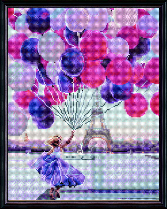 Алмазная мозаика ВанГогВоМне Девочка с шарами в Париже 40х50 на подрамнике 1250₽