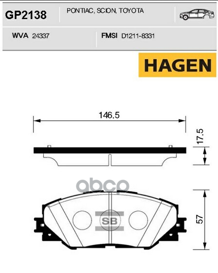 

Тормозные колодки Sangsin brake передние GP2138