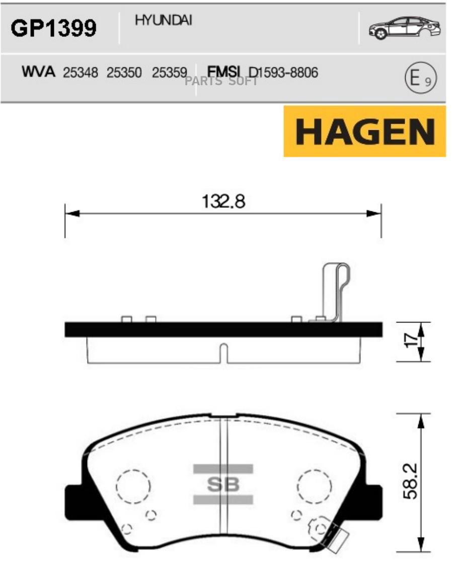 

Тормозные колодки Sangsin brake передние GP1399