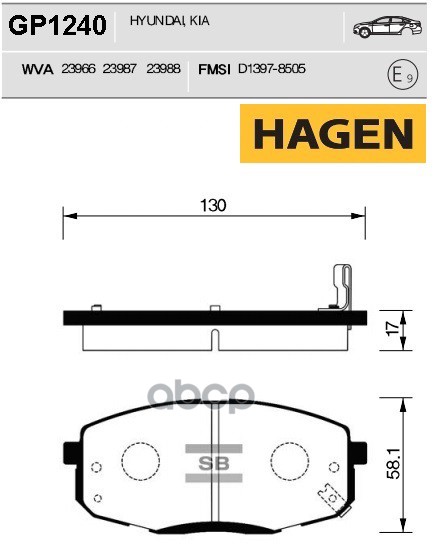 

Тормозные колодки Sangsin brake передние GP1240