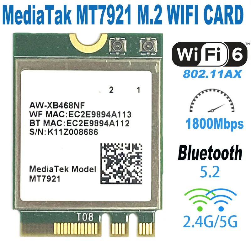 

Приемник Wi-Fi NoBrand для ноутбука M.2 802.11ax, Зеленый;белый