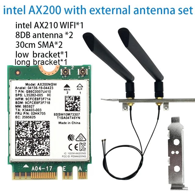

Приемник Wi-Fi NoBrand для компьютера M.2 802.11ax; 802.11ac, Зеленый;белый