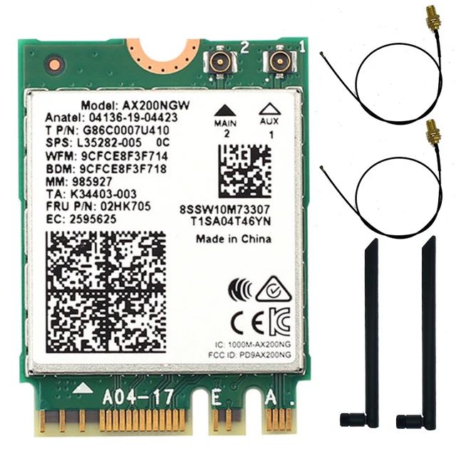 

Приемник Wi-Fi NoBrand для компьютера M.2 802.11ax; 802.11ac, Зеленый;белый