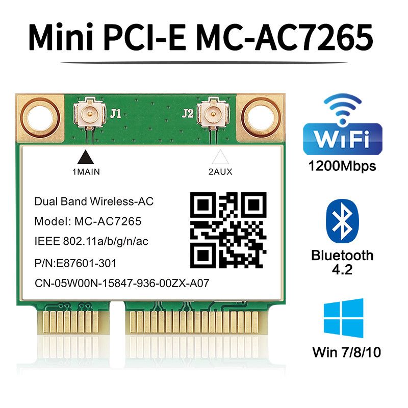 

Приемник Wi-Fi NoBrand для ноутбука Mini PCI-e 802.11ac, Зеленый;белый