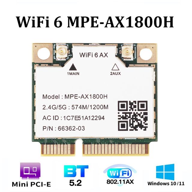 

Приемник Wi-Fi NoBrand для ноутбука Mini PCI-e, Зеленый;белый