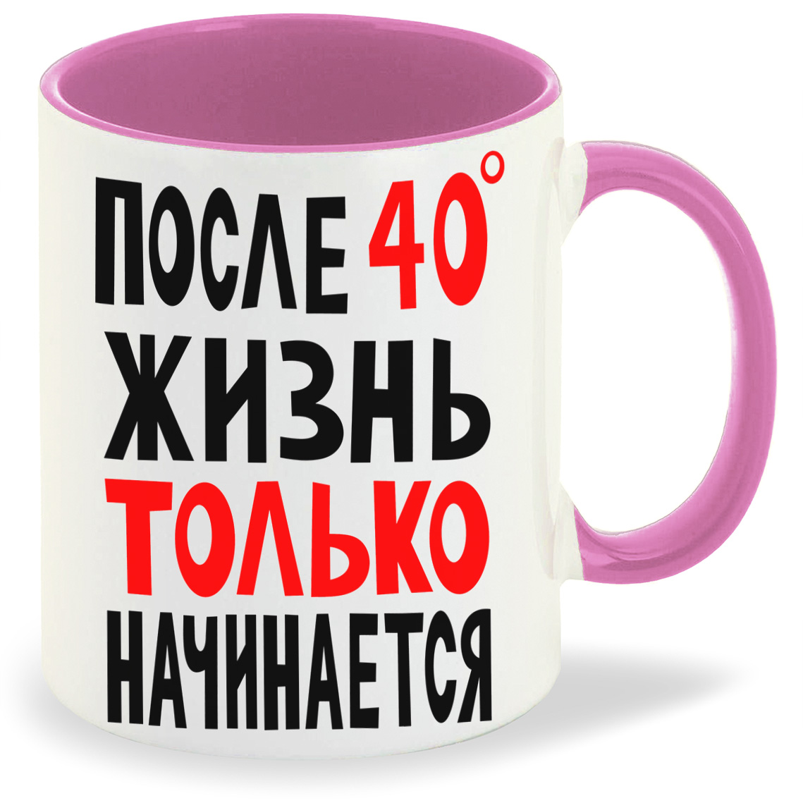

Кружка CoolPodarok после 40С жизнь только начинается, после 40С жизнь только начинается