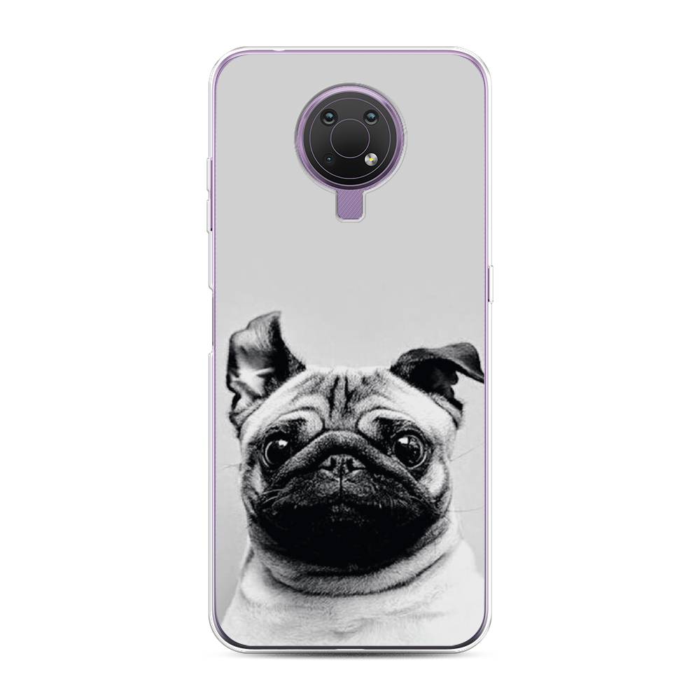 

Чехол Awog на Nokia G10 / Нокиа G10 "Ушастый мопс", Серый, 124050-1