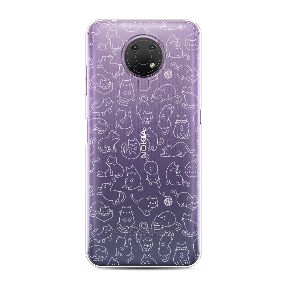 

Чехол Awog на Nokia G10 / Нокиа G10 "Шкодливые котики", Черный;белый;серый, 124050-2