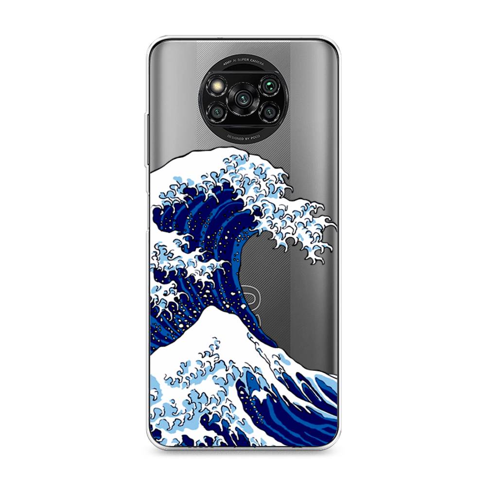 фото Силиконовый чехол "волна в канагаве" на xiaomi poco x3 pro awog