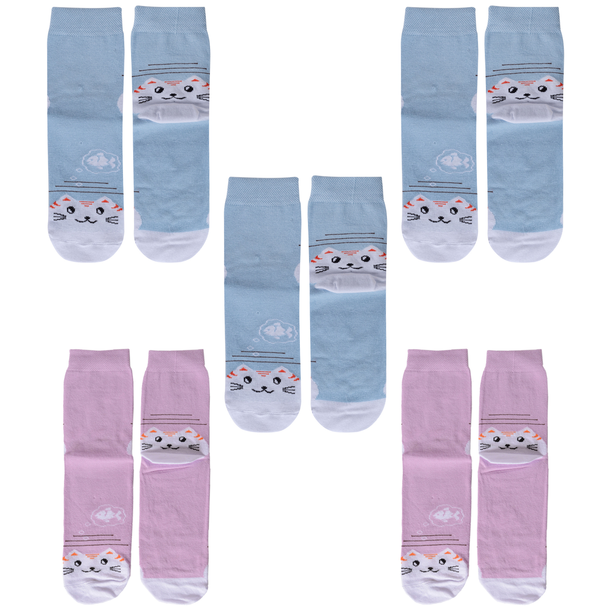 Купить Носки для девочек ХОХ 5-D-3R12 цв. голубой; фиолетовый; белый р. 30,