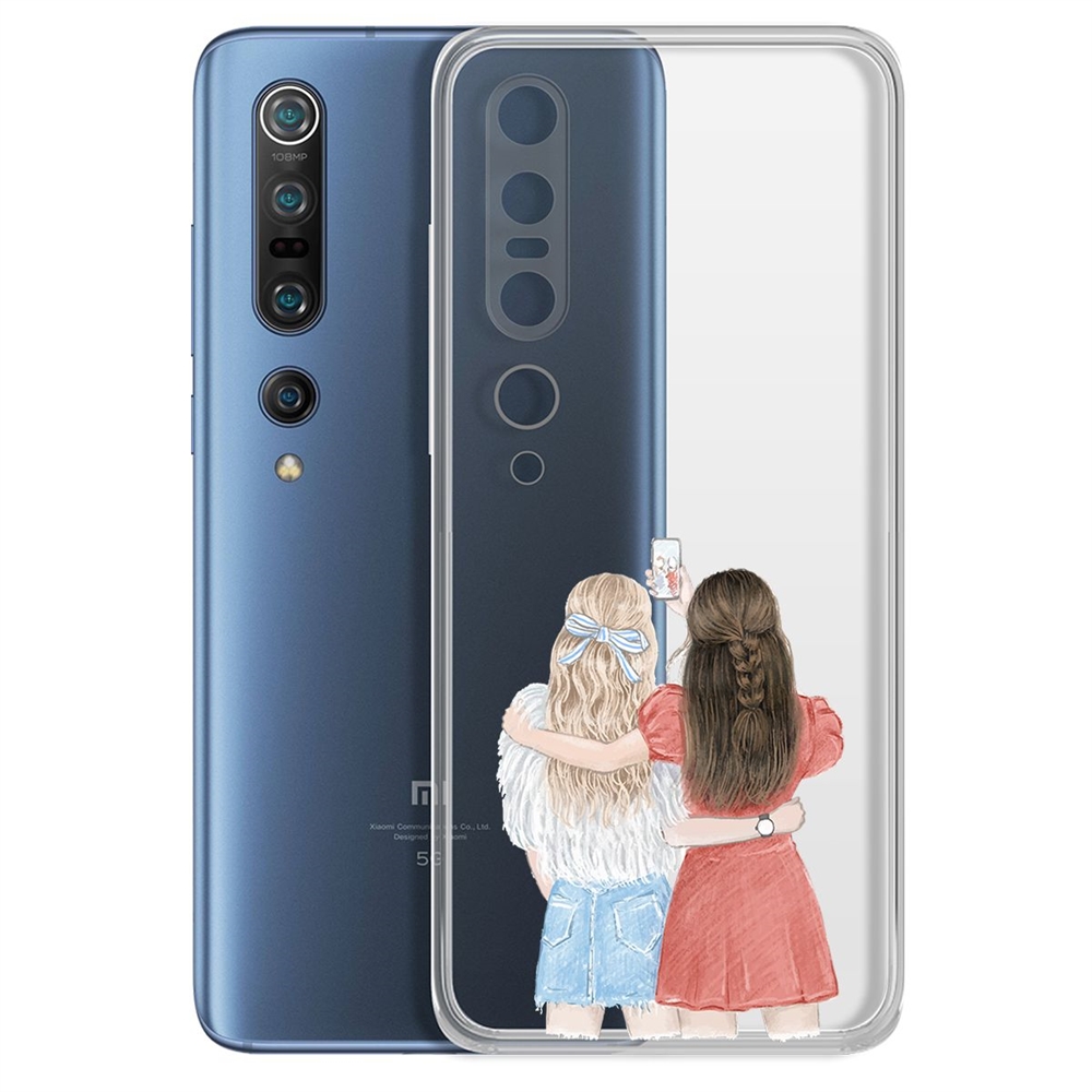фото Чехол-накладка krutoff clear case лучшие подруги для xiaomi mi 10/mi 10 pro