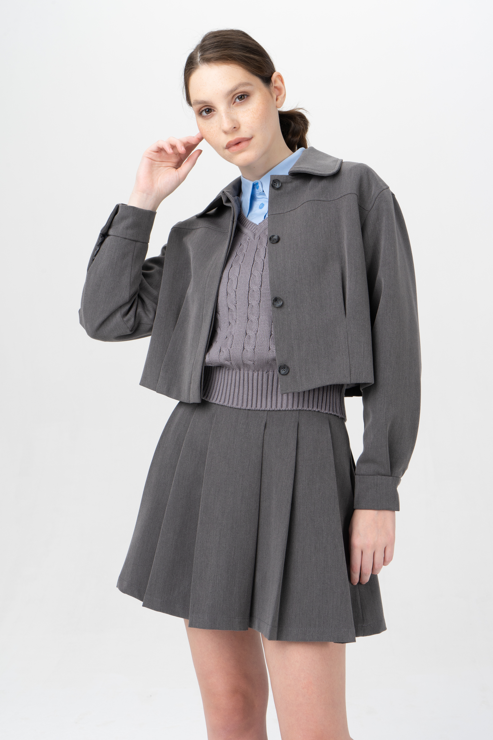 

Пиджак женский Ennergiia AW23-SH03 серый 48 RU, AW23-SH03