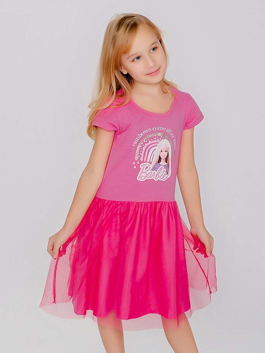 фото Платье для девочек павлинка барби цв. розовый р. 128