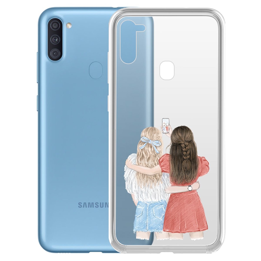 фото Чехол-накладка krutoff clear case лучшие подруги для samsung galaxy a11/m11 (a115/m115)