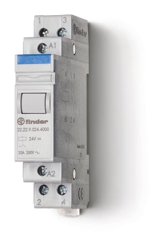 

Контактор модульный 2NO 20А AgSnO2 230В AC 17.5мм IP20 FINDER 222282304000