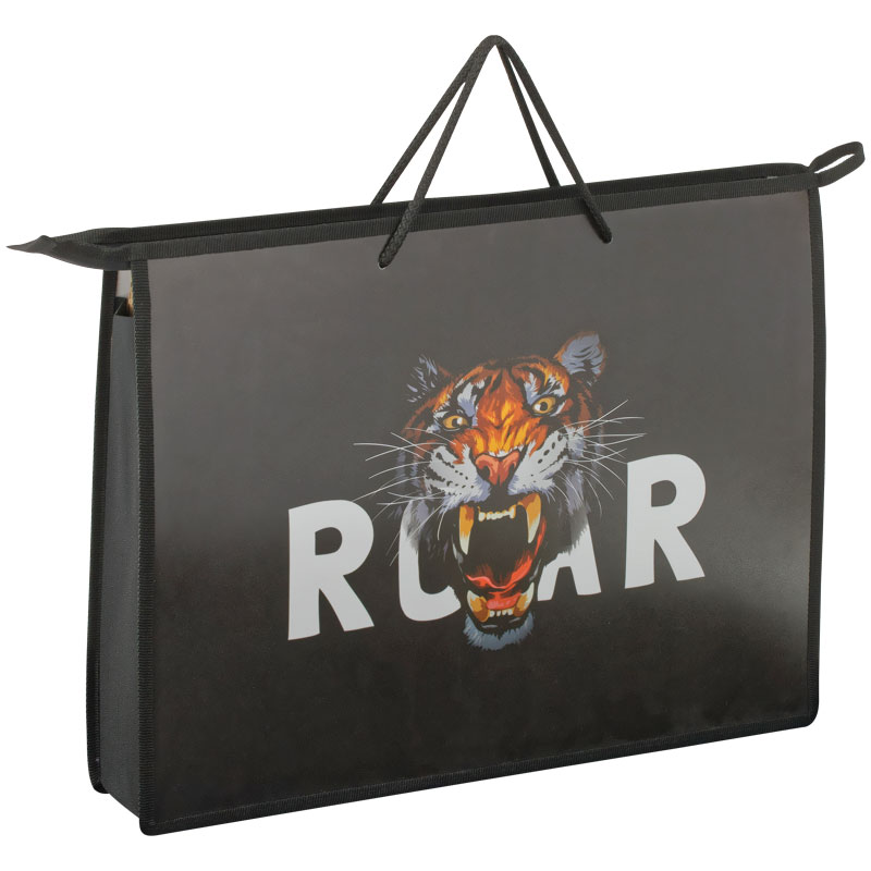 

Папка для чертежей и рисунков А3 ArtSpace Tiger, пластик, 70мм, на молнии (ПР-3-20_46800), Черный