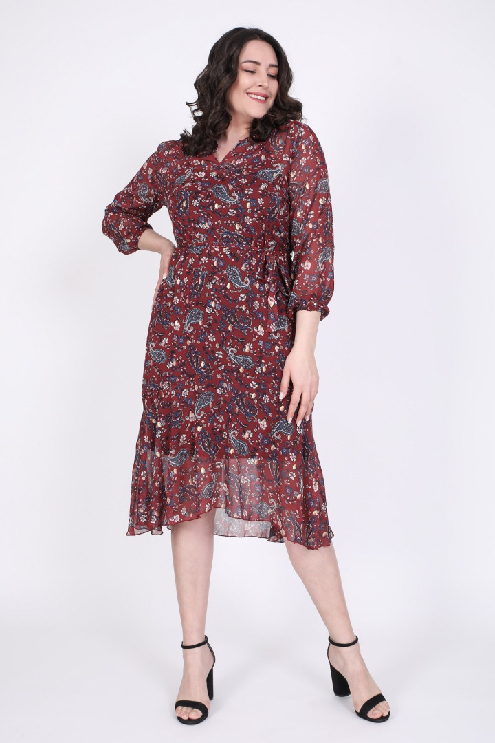 

Платье женское My Line Moda 771 бордовое L, 771