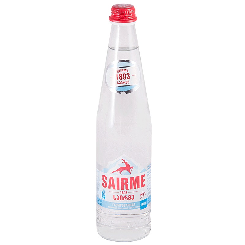Вода питьевая Саирме газированная стекло 0.5 л