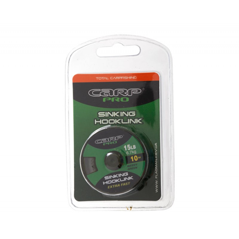 

Поводочный материал CARP PRO без оболочки WEEDY GR SINKING 15LB 10M, Зеленый, Sinking Hooklink