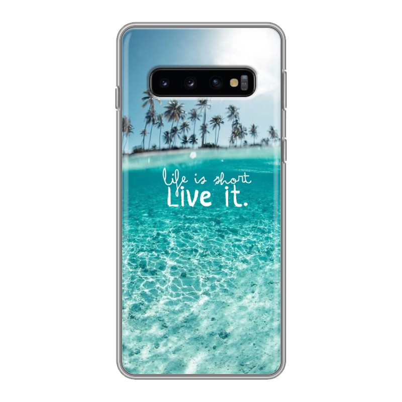 фото Чехол для samsung galaxy s10 (sm-g973) с рисунком и защитой камеры 100gadgets
