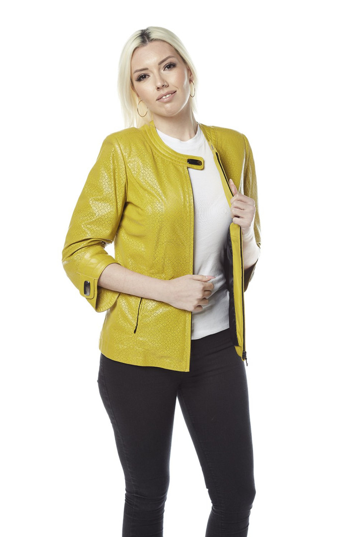 

Кожаная куртка женская Hodore H39-1158RS желтая 2XL (товары доставляются из-за рубежа), H39-1158RS