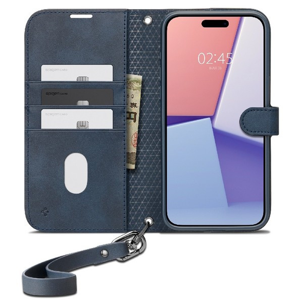 

Чехол Spigen Wallet S Pro для iPhone 15 Pro Max (ACS06606) синий, Wallet S Pro