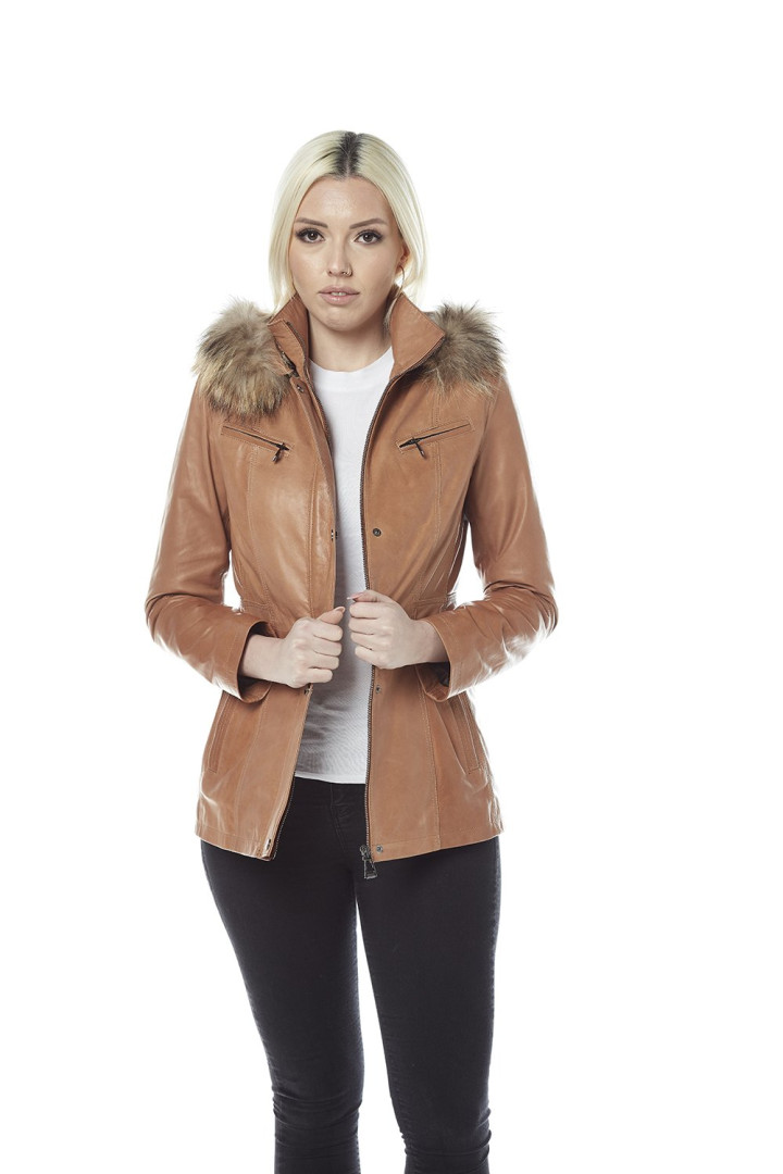 

Кожаная куртка женская Hodore H39-581 коричневая 3XL (товары доставляются из-за рубежа), H39-581