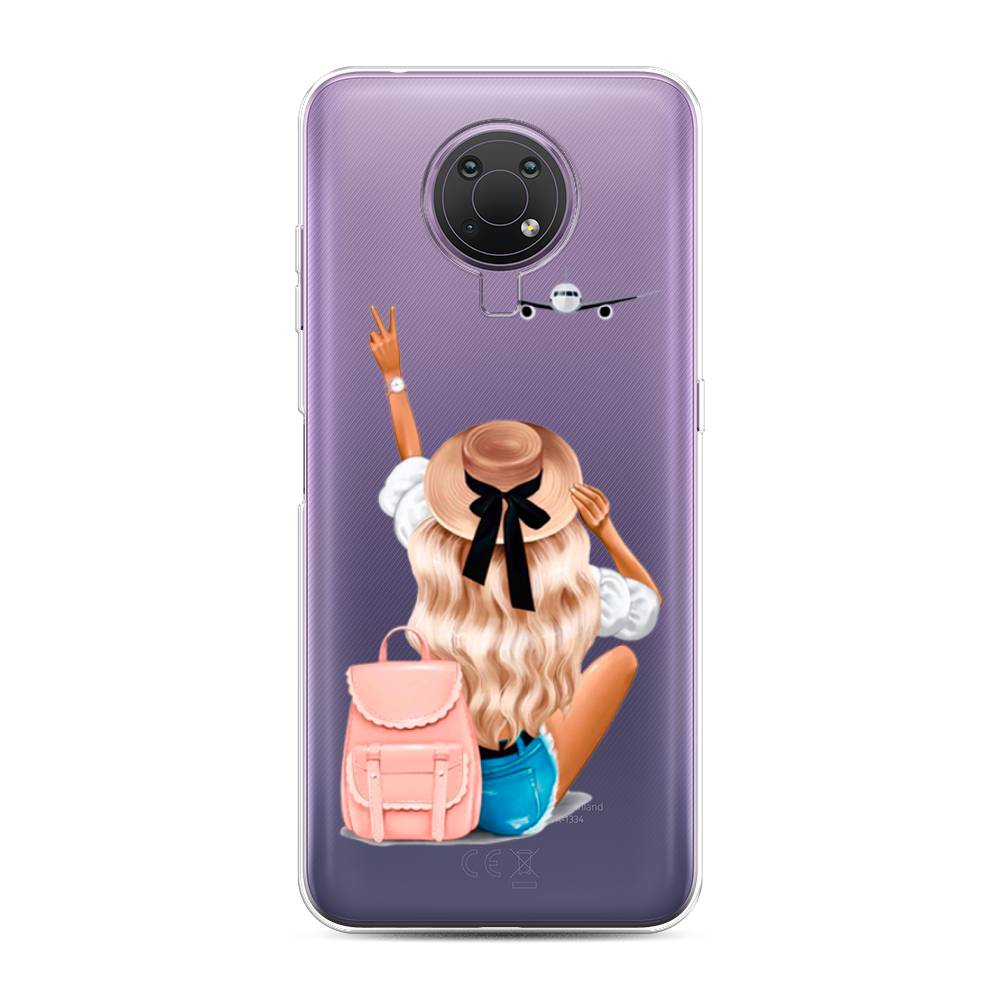 

Чехол Awog на Nokia G10 / Нокиа G10 "Автостопом самолетом", Бежевый;розовый;голубой, 124050-7