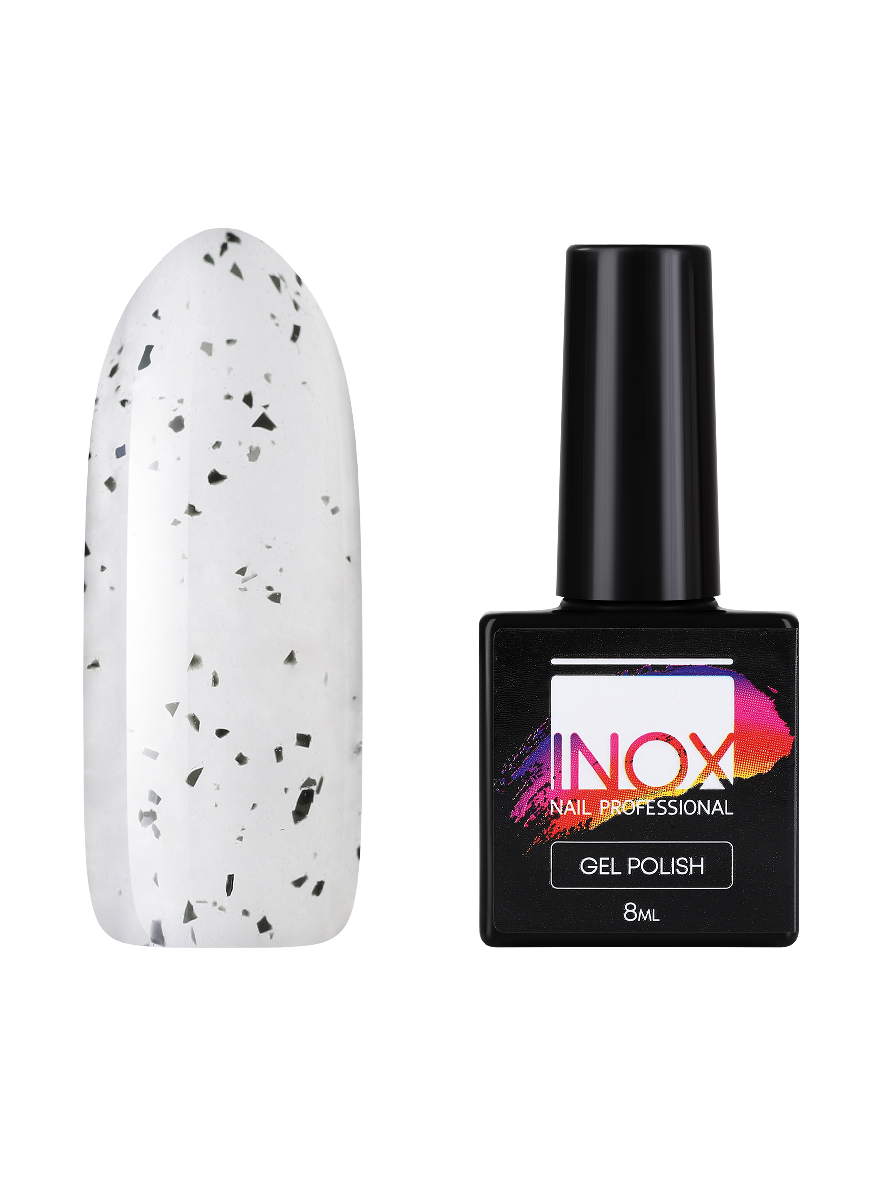 Гель-лак INOX nail professional №149 Черные крапинки