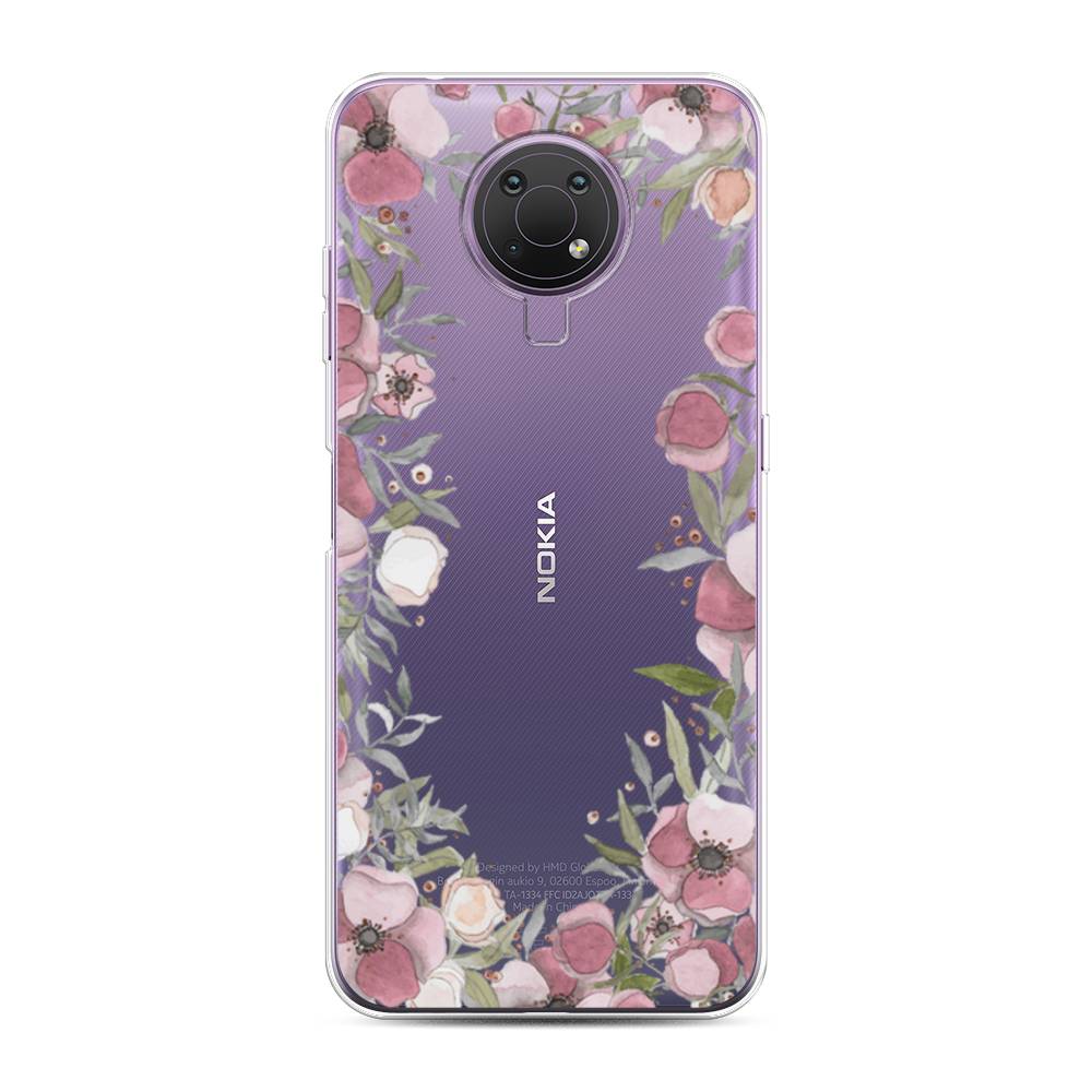 фото Чехол awog "розовая цветочная рамка" для nokia g10