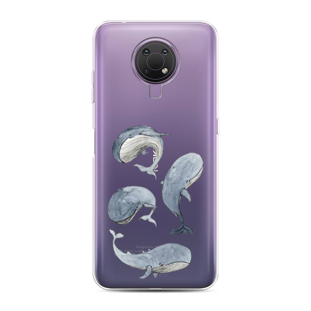 

Чехол Awog на Nokia G10 / Нокиа G10 "Киты", Белый;прозрачный;голубой, 124050-1