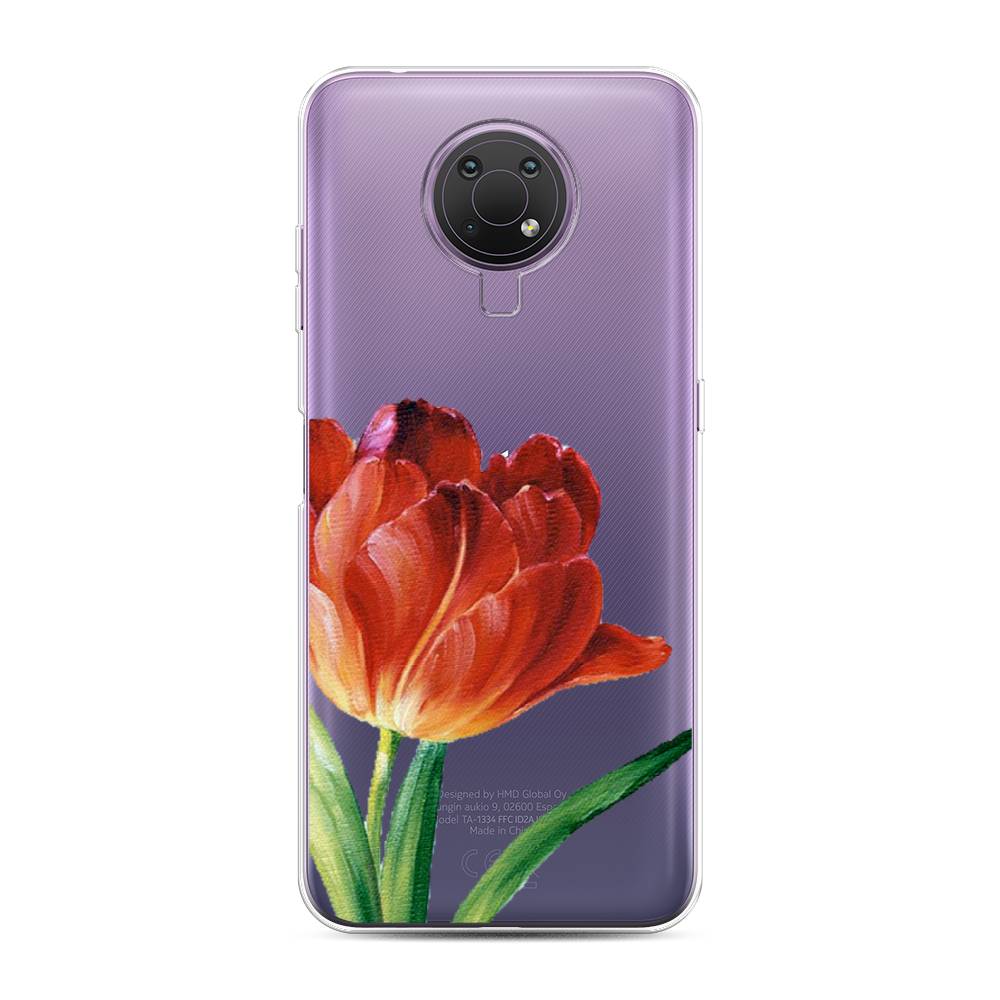 

Чехол Awog на Nokia G10 / Нокиа G10 "Красный тюльпан", Оранжевый;зеленый, 124050-8