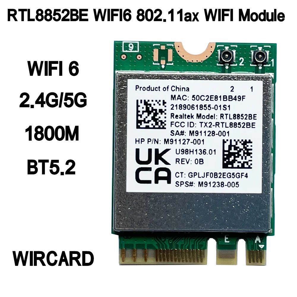 

Приемник Wi-Fi NoBrand для ноутбука M.2 802.11ax, Зеленый;белый