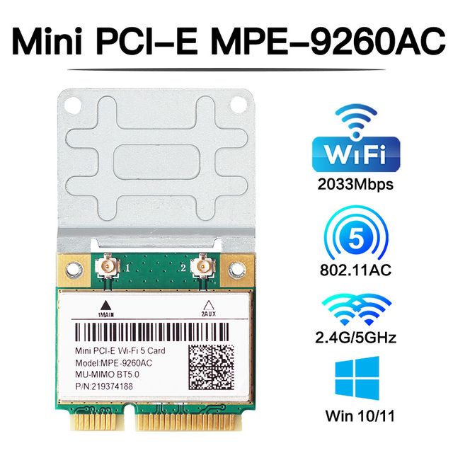 

Приемник Wi-Fi NoBrand для компьютера Mini PCI-e, Зеленый;белый