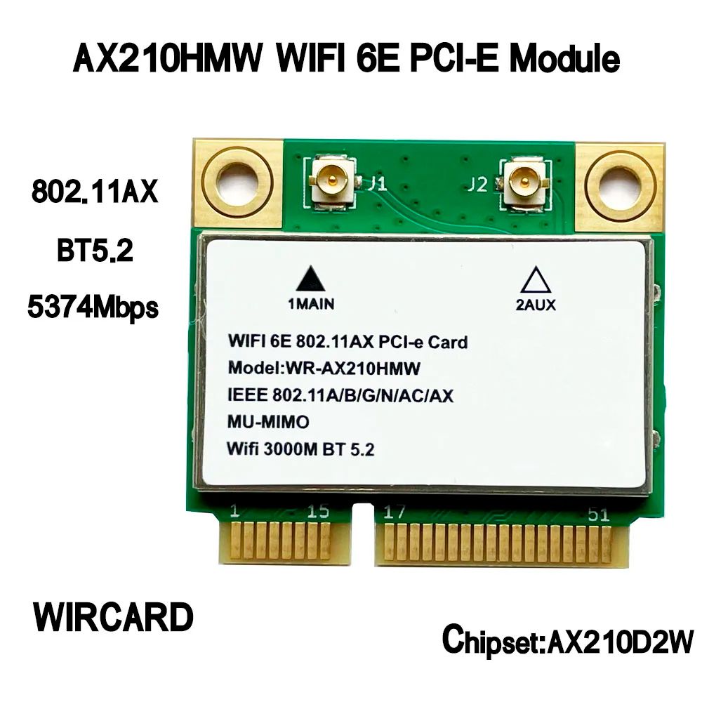 

Приемник Wi-Fi NoBrand для компьютера Mini PCI-e 802.11ax, Зеленый;белый