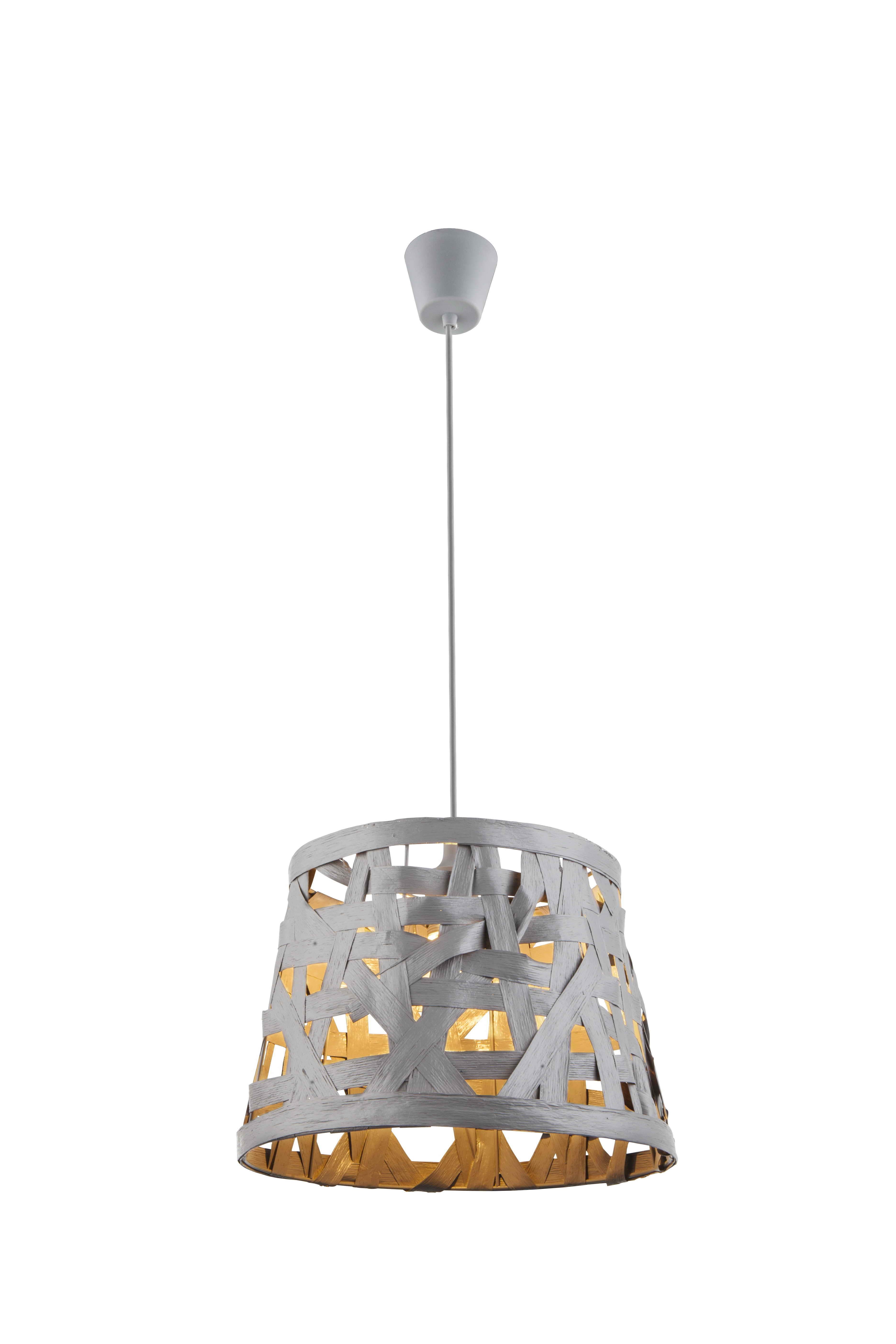 фото Подвесной светильник плетеный серый toplight patricia tl1123-1h