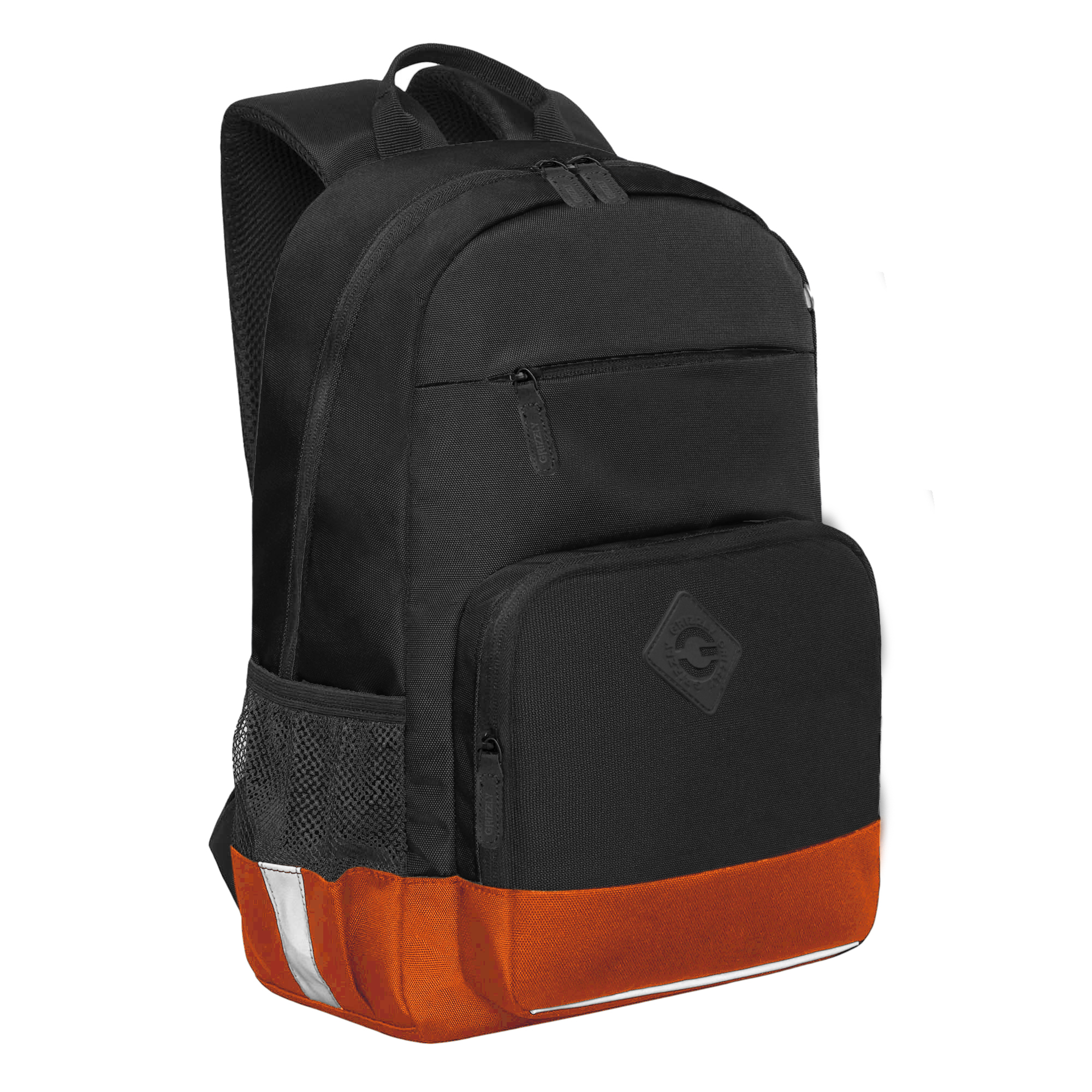 Рюкзак школьный GRIZZLY, анатомический, черный, оранжевыйRB-455-1/2 школьный анатомический рюкзак grizzly ru 437 4 4 оранжевый