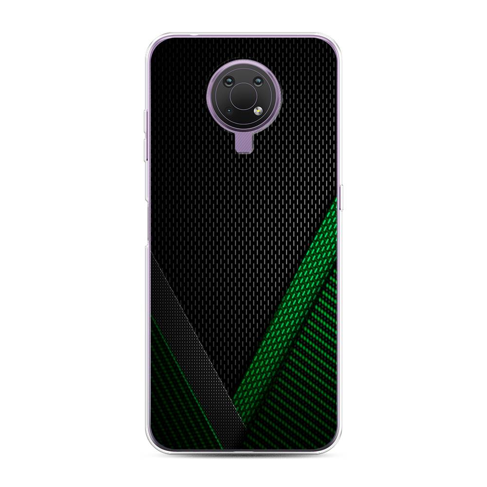 

Чехол Awog на Nokia G10 / Нокиа G10 "Зеленый карбон", Черный;зеленый, 124050-3