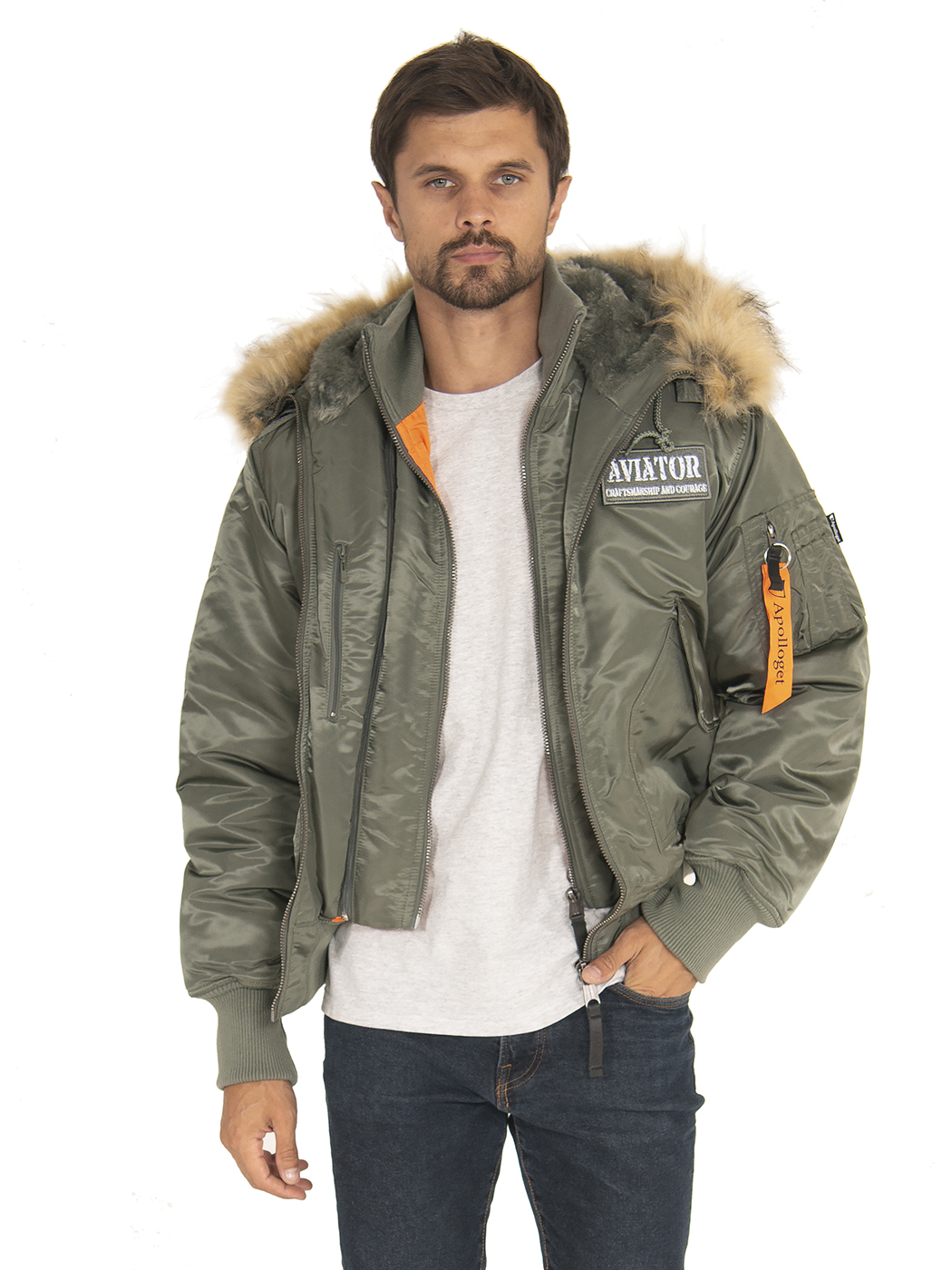 Куртка мужская APOLLOGET AVIATOR HD зеленая 7XL