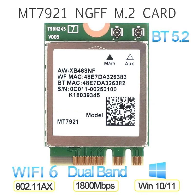 

Приемник Wi-Fi NoBrand M.2 802.11n; 802.11a; 802.11g; 802.11ac, Зеленый;белый