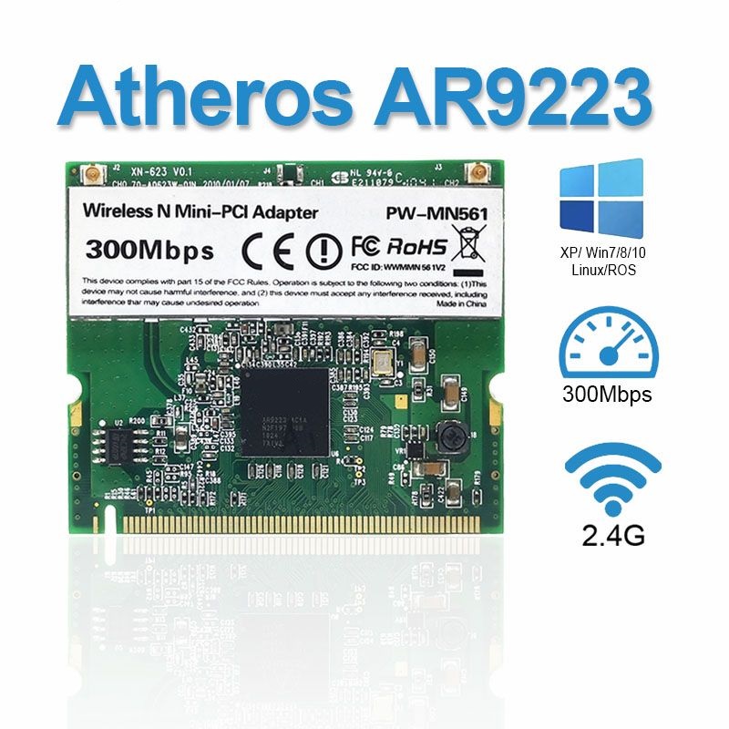 

Приемник Wi-Fi NoBrand Mini PCI-e 802.11n, Зеленый;белый