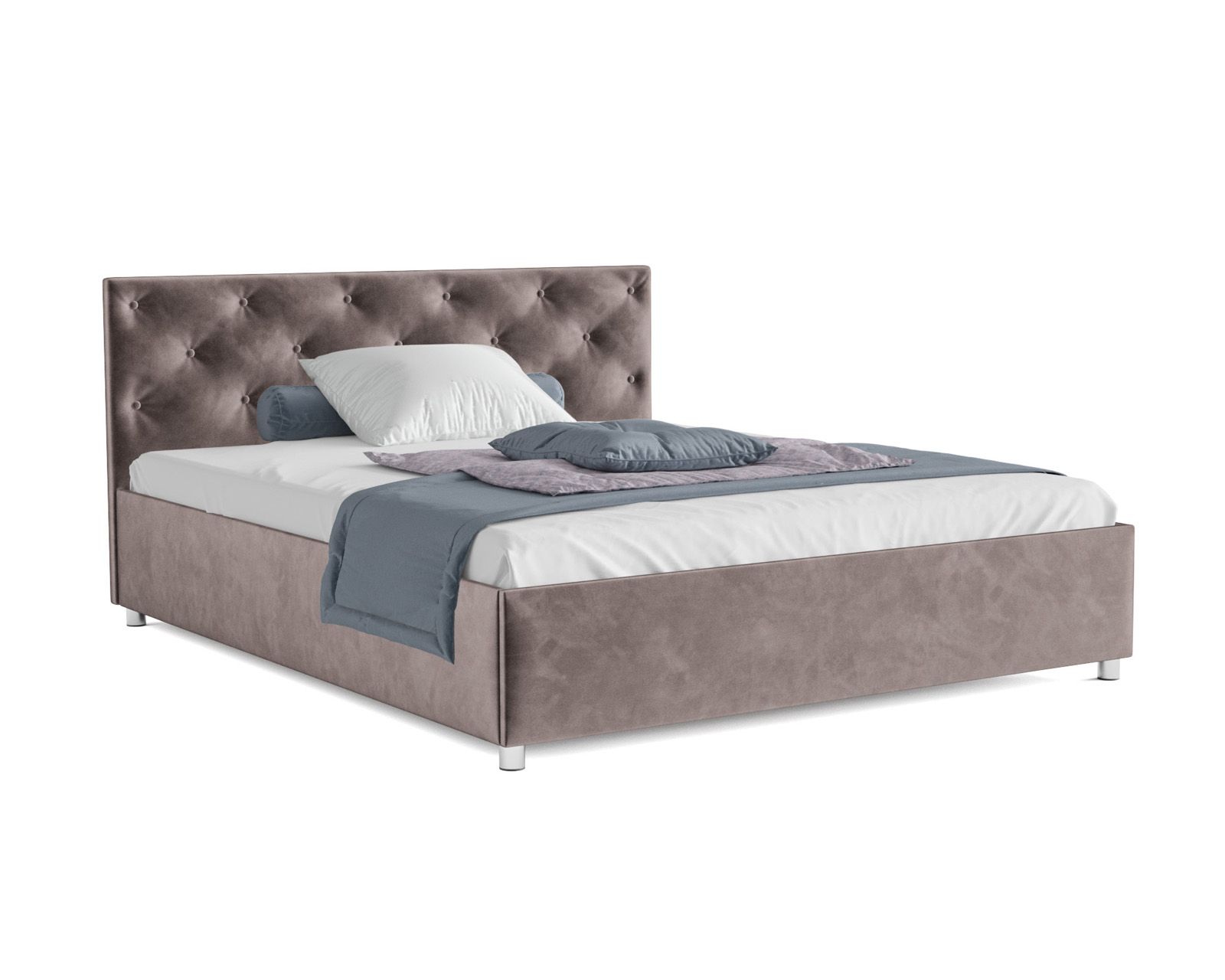 

Кровать  Классик, 140х190, Бархат серо-шоколадный STAR VELVET 60 COFFEE, Коричневый, Классик