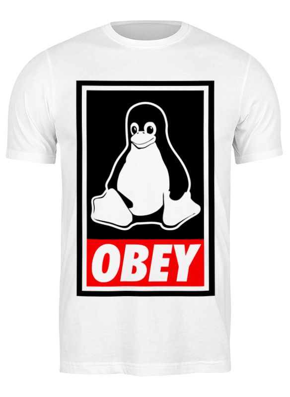 

Футболка мужская Printio Linux (obey) белая S, Белый, Linux (obey)